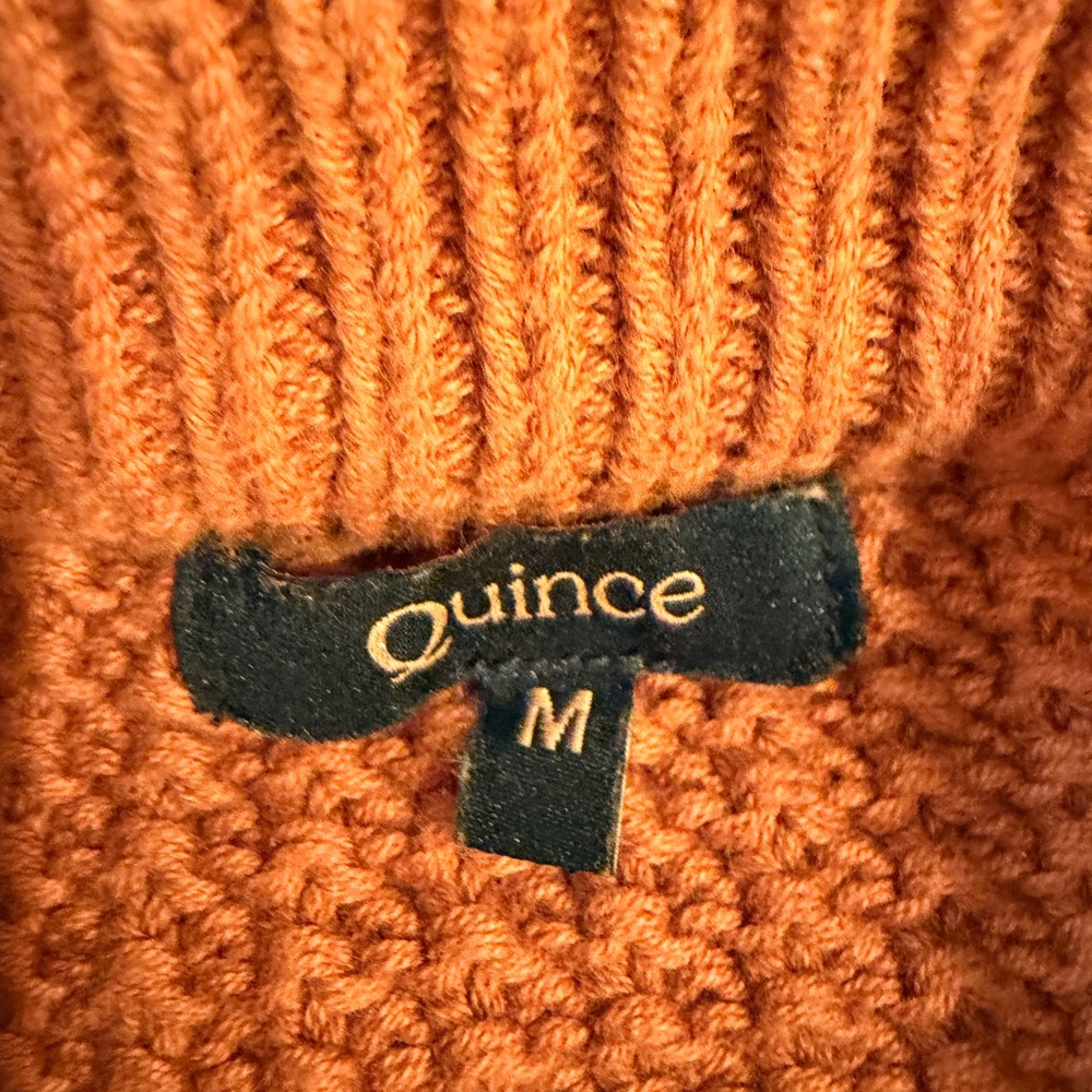 Quince Cotton Sweater Sz M Copper Cable - Picture 2 of 4